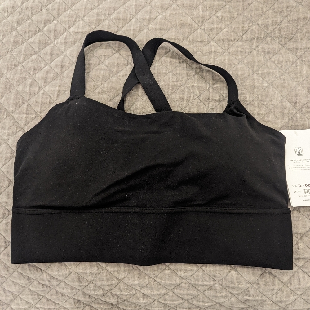 NWT Athleta warrior longline sports bra size large D-DD black